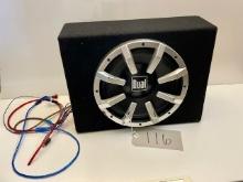 10 Inch Speaker with Compact Box, 300 Watt Amplifier, Dual Model TBX10A, Untested