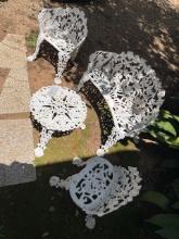 Outdoor White Wrought Iron Garden Cast Iron - Set of 4 Pieces