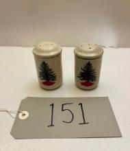 Vintage Folkcraft Salt and Pepper Shakers Christmas Tree Holiday Theme DISCONTINUED