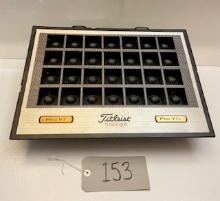 Titleist Pro V1 and Pro V1x Ball Display 28 Slot Holder, Metal and Plastic Composition