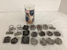 Star Wars Metal Keychains and 1983 Return of the Jedi Burger King Coca-Cola Glass