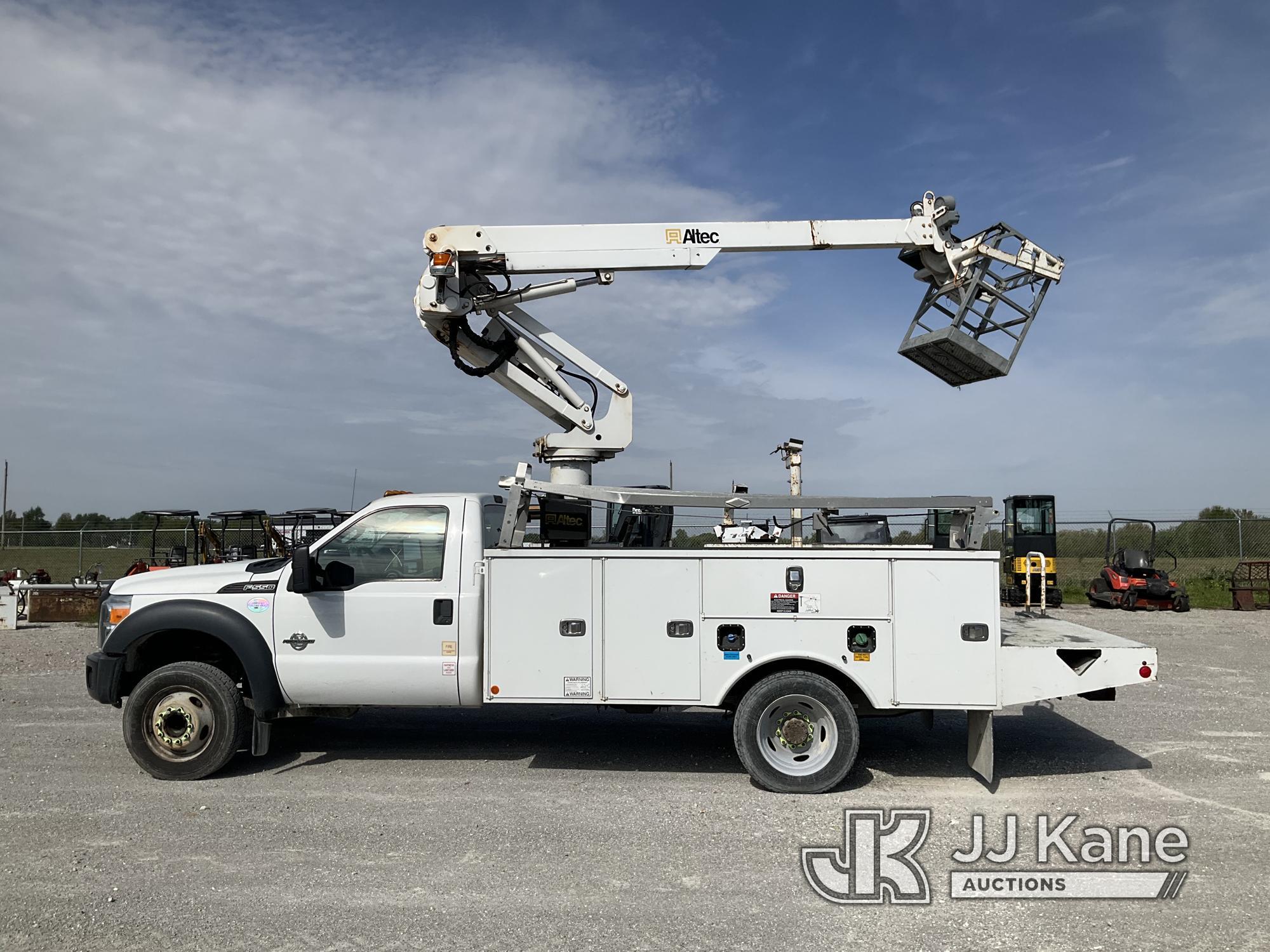 (Hawk Point, MO) Altec AT235-P, Telescopic Non-Insulated Cable Placing Bucket Truck mounted behind c
