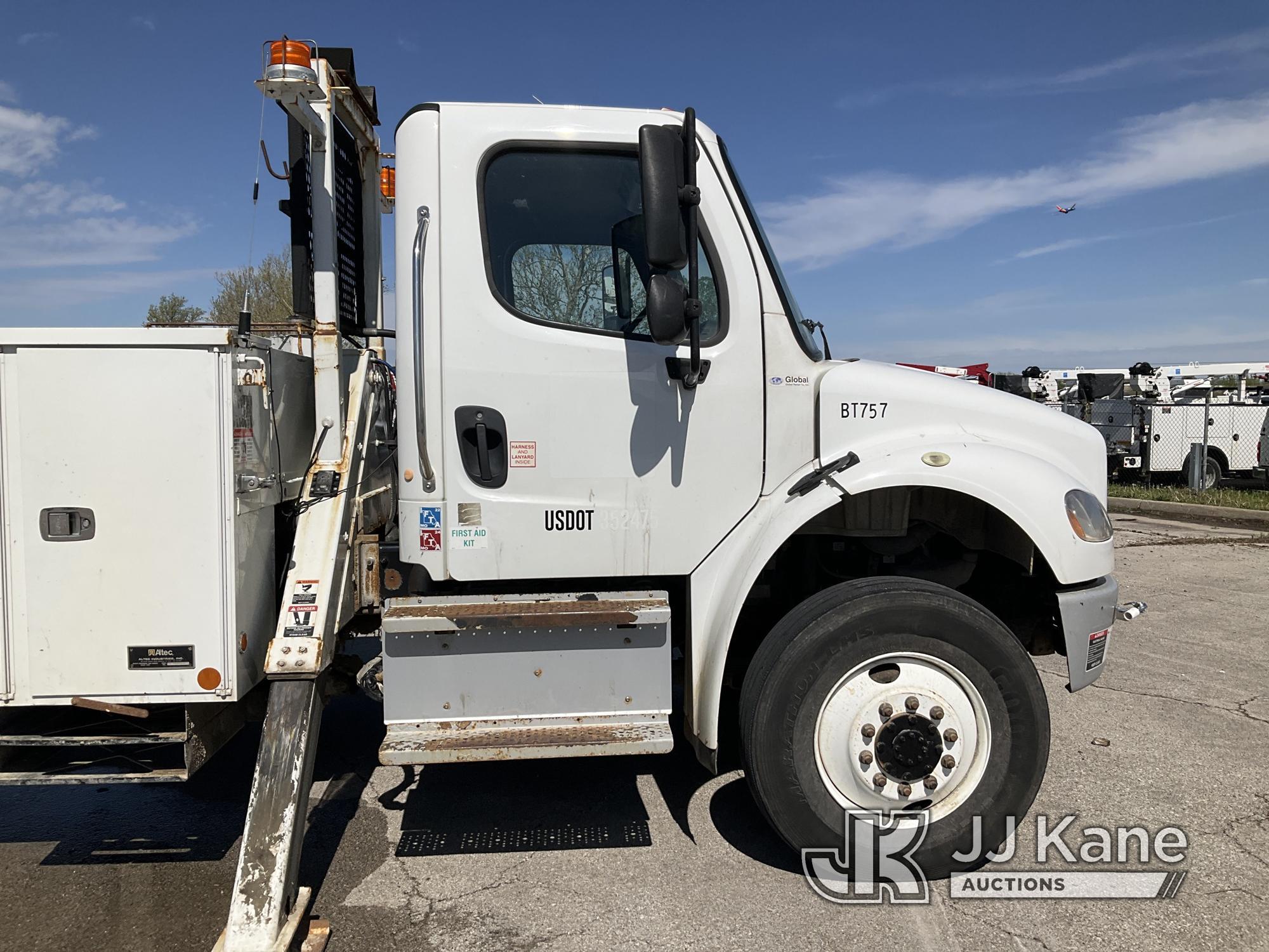 (Kansas City, MO) Altec AA55-MH, Material Handling Bucket Truck rear mounted on 2014 Freightliner M2