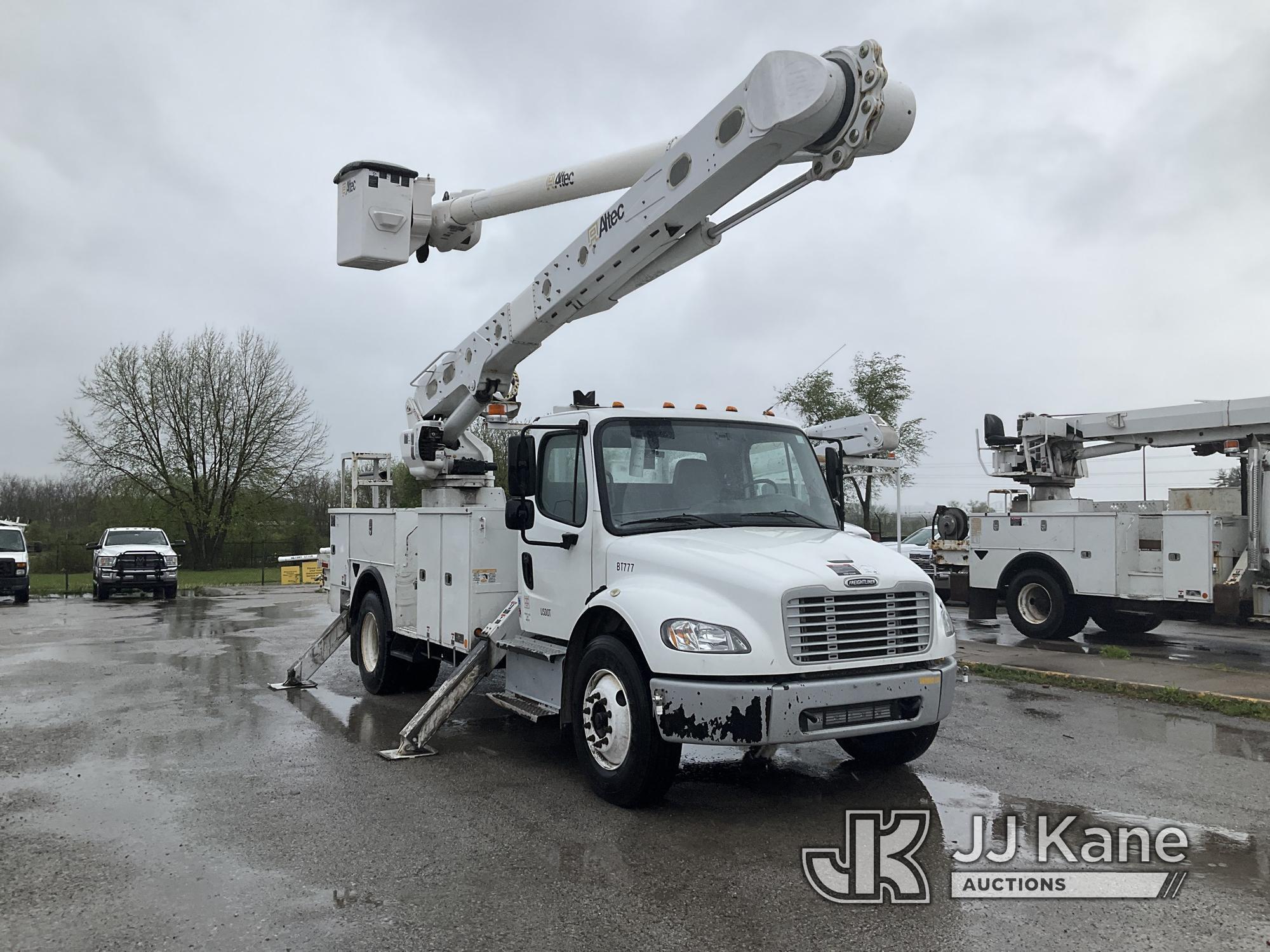 (Kansas City, MO) Altec AM55-MH, Over-Center Material Handling Bucket Truck rear mounted on 2014 Fre