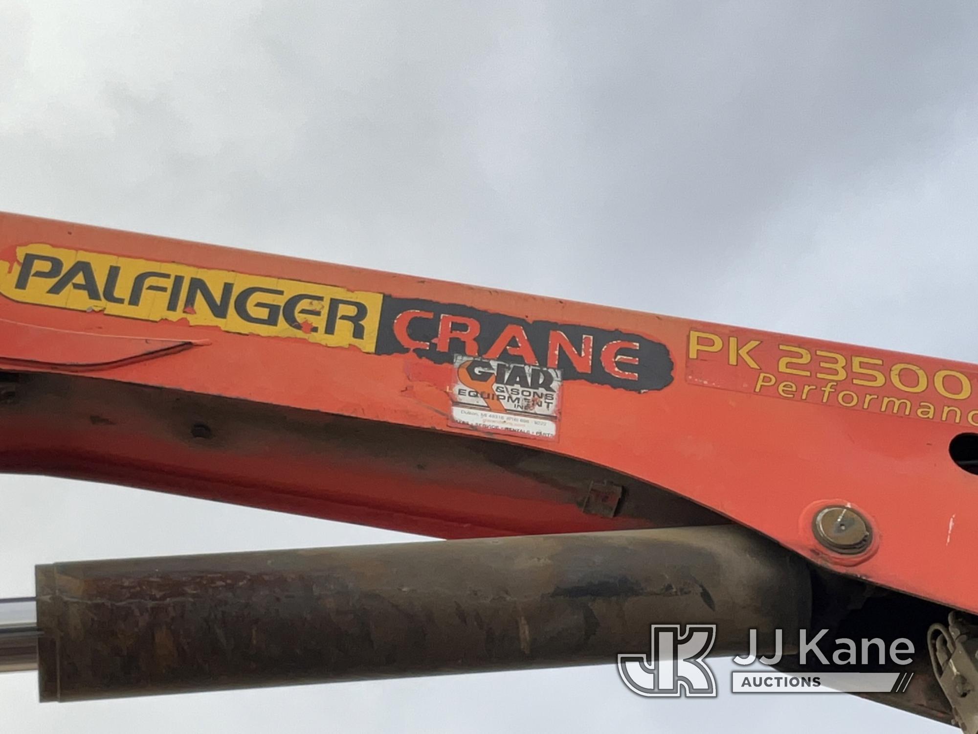 (Charlotte, MI) Palfinger PK23500, Grappleboom Crane mounted behind cab on 2004 Sterling LT9513 T/A