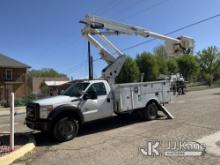 Altec TA37M, Articulating & Telescopic Material Handling Bucket Truck mounted behind cab on 2012 For