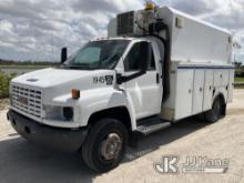 (Westlake, FL) 2008 GMC C5500 Enclosed Service Truck Runs & Moves With Jump, Check Engine Light On,