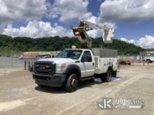 Altec AT235, Articulating & Telescopic Non-Insulated Bucket Truck mounted behind cab on 2016 Ford F4