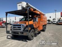 (Portland, OR) Altec LRV55, Over-Center Bucket mounted behind cab on 2010 Ford F750 Chipper Dump Tru
