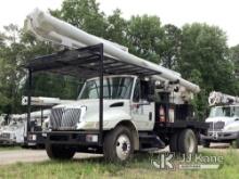 Altec LRV57RM, Over-Center Bucket Truck rear mounted on 2007 International 4300 Flatbed/Utility Truc