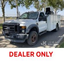 (Dixon, CA) 2008 Ford F550 Welder/Service Truck Runs & Moves) (Welder Does Not Operate, Monitors Did