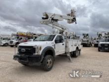 Altec AT48M, Articulating & Telescopic Material Handling Bucket Truck center mounted on 2019 Ford F5