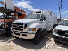 2012 Ford F750 Chipper Dump Truck Does Not Start, Does Not Run, Driveshaft Uninstalled, Missing Rear
