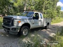 2013 Ford F350 4x4 Extended-Cab Service Truck Not Running, Cranks, Condition Unknown, Rust & Body Da