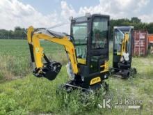 2024 AGT QH13R Mini Hydraulic Excavator New, Unused, Cab Door Glass Shattered