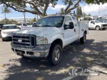 2006 Ford F250 4x4 Extended-Cab Service Truck Runs and Moves) (Seller Reports Water Leaking Into Cab