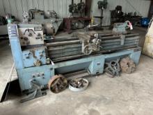 1977 VICTOR 2080 LATHE, 20'' SWING, 2'' SPINDLE BORE, 8' BED, S/N: 71047, WITH CHUCKS AND TOOLING