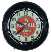 Petroliana, Kendall Motor Oil Neon Spinner Clock, pressed steel w/animated