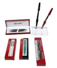 5 Pen Sets Comprising A Sheaffer School Fountain Pens, #321 Ballpoint Pen &