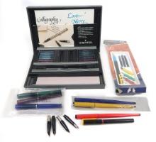 Calligraphy Pens & Items, Boxed Students Set W/4 Nibs, 3 Pen Sheaffer Germa