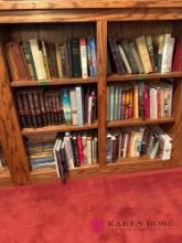 upstairs to shelf units of books