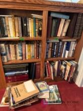 upstairs, two bookshelves full of books
