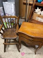 Child chair, and end table