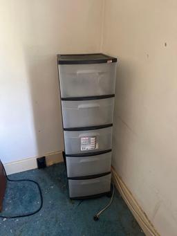 plastic storage container and bags - upstairs