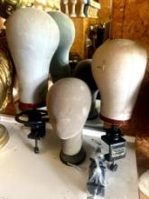 Three wig stands