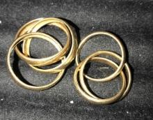 2- sets of rings 14k yellow gold 9grams