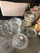 Crystal glassware serving pieces