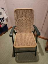 Wicker style folding chair.