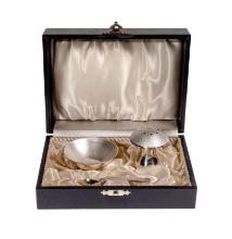 Egon Lauridsen Sterling Silver and Guilloche Salt and Pepper Set Collection