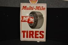 Multi-Mile MM Tires Tin Sign; 36"x24"