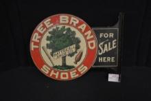 Tin Tree Brand Shoes, Battrell Shoe Co. Angle Advertising Sign