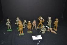 Group of Vintage Metal Toy Soldiers