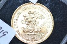 1920 Mexican Twenty Peso .900 Gold Piece; MS