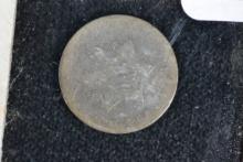 1852 Silver Three Cent Piece; VG
