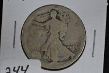 1916-D Walking Liberty Half Dollar; AG