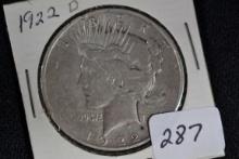 1922-D Peace Dollar; F
