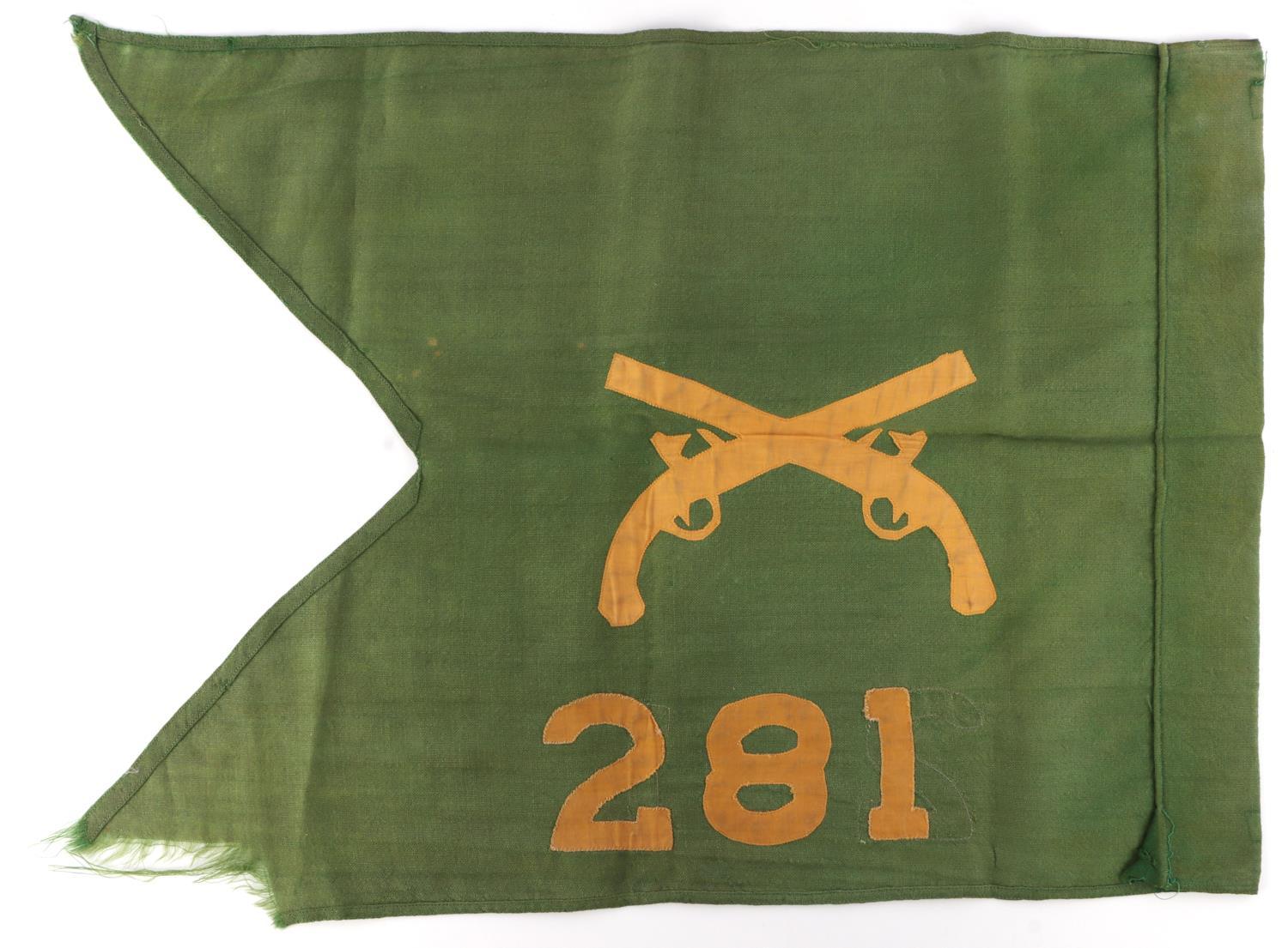 WWII US 281ST MILITARY POLICE GUIDON & HISTORY LTR