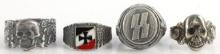 LOT OF 4 WWII GERMAN THIRD REICH RINGS