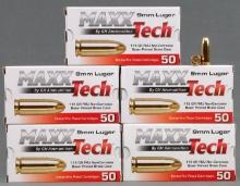 250 ROUNDS OF MAXX TECH 9MM LUGER 115GR FMJ