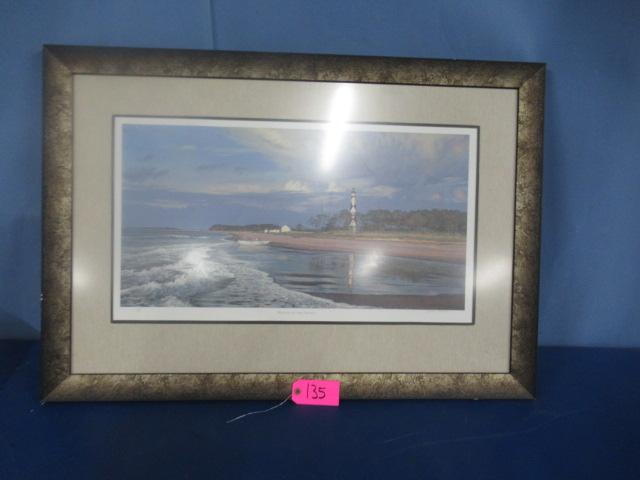 "BEACON OF THE sHOALS" FRAMED & SIGNED  39 X 27