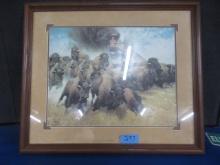 FRANK MCCARTHY " COMING OF THE IRON" FRAMED AN SIGNED W/ LETTER OF AUTHENTICITY