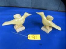 PAIR OF WOODEN CANDLE HOLDERS  10 T