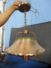 2 VINTAGE COPPER HANGING LIGHTS