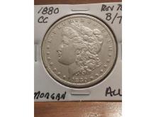 1880CC MORGAN DOLLAR REV. OF 78 7/8 AU+