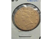 1886S $10. LIBERTY HEAD GOLD PIECE XF