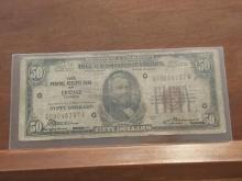 1929 $50. NATIONAL CURRENCY NOTE CHICAGO, IL.